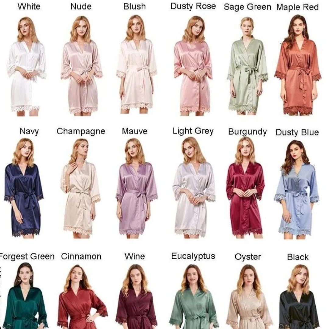 Personalised Bride Bridesmaid robes, wedding robes, bridal party robes, floral satin robes, bridesmaid robes, robes, personalised wedding