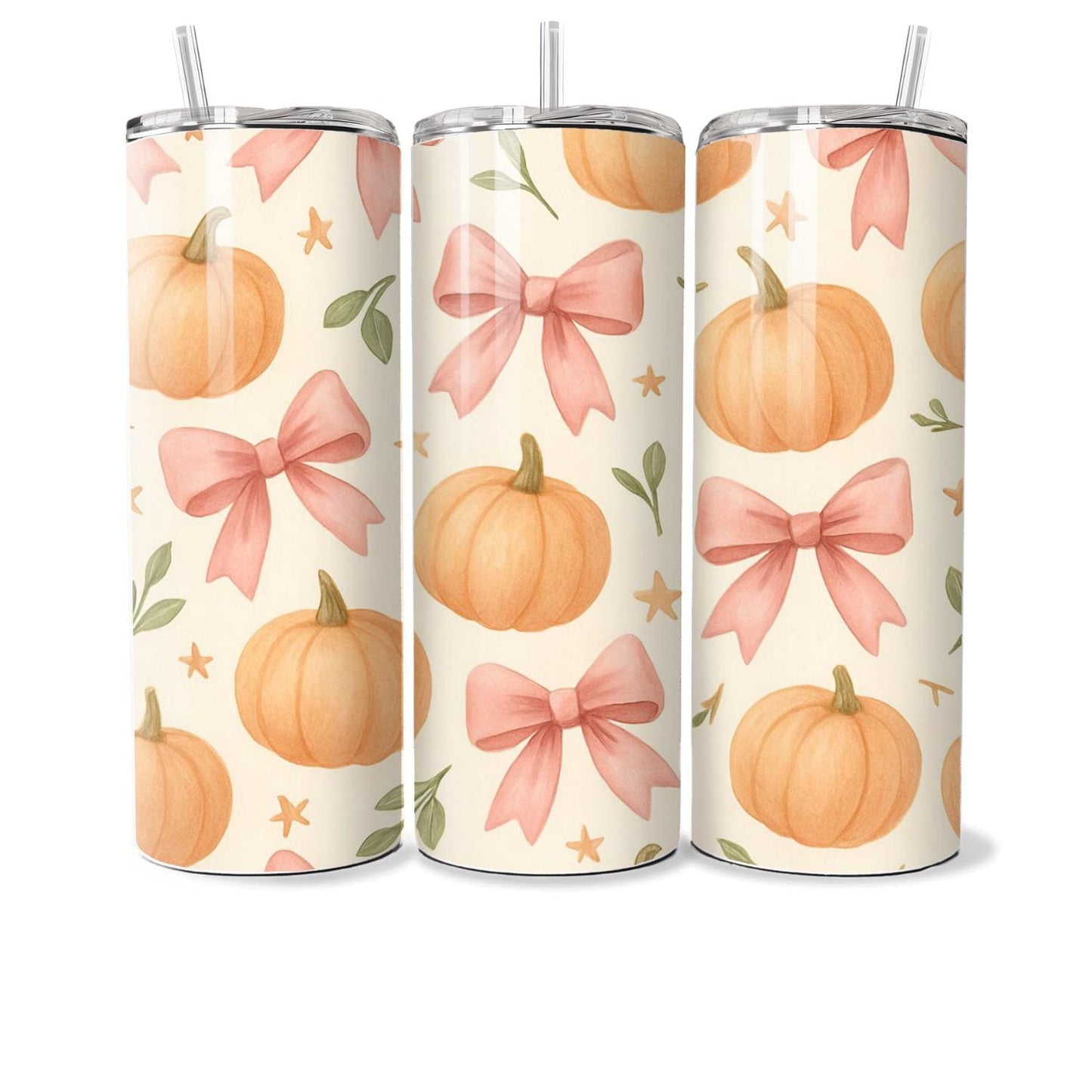 Pink Bow Pumpkin Tumbler | Fall Aesthetic Cup | Girly Autumn Drinkware | Cute Halloween Coffee Cup | Glitter Pumpkin Tumbler Gift for Her