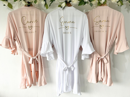 Frilled Personalised Silk Robes