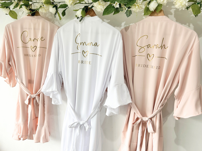 Frilled Personalised Silk Robes