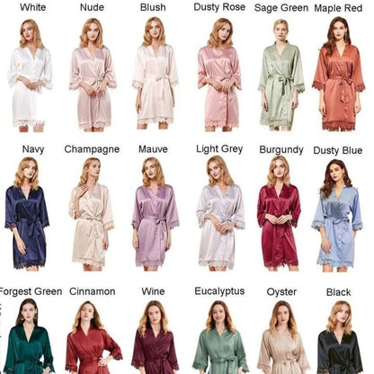 Personalised Bride Bridesmaid robes, wedding robes, bridal party robes, floral satin robes, bridesmaid robes, robes, personalised wedding