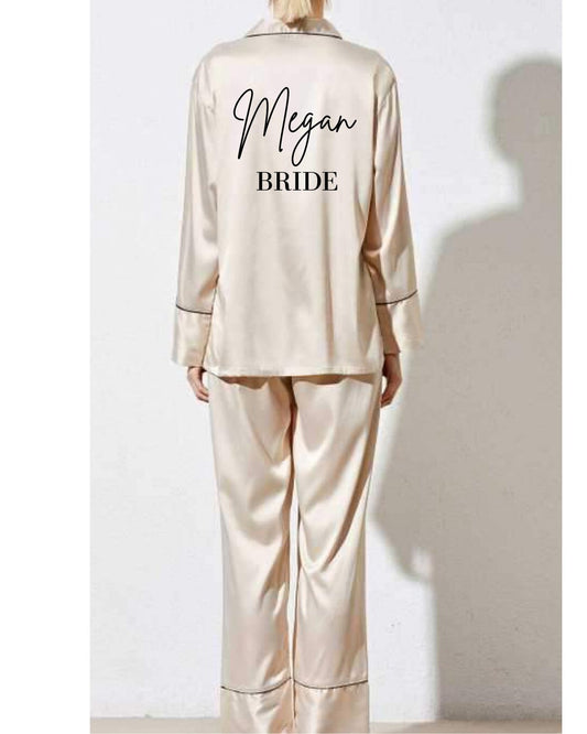 Bridal party pyjamas, bride pyjamas, wedding pyjamas, prom pjs, personalised pyjamas, gift for her, gift for wedding party