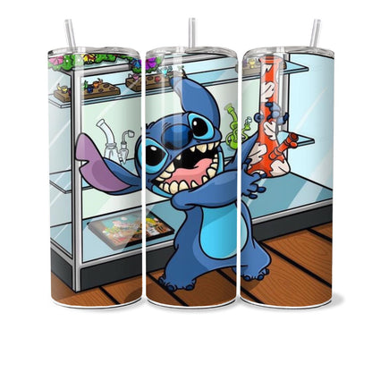 Stitch glitter ashtray, ashtray, gift for him, gift for her, smoking accessories, stitch tumbler, 20oz tumbler