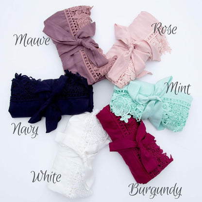 Personalised Bridesmaid Robes Satin Floral – Bride Robe, Maid of Honour Gown, Bridal Party Dressing Gowns, Wedding Morning Gift, Custom Name